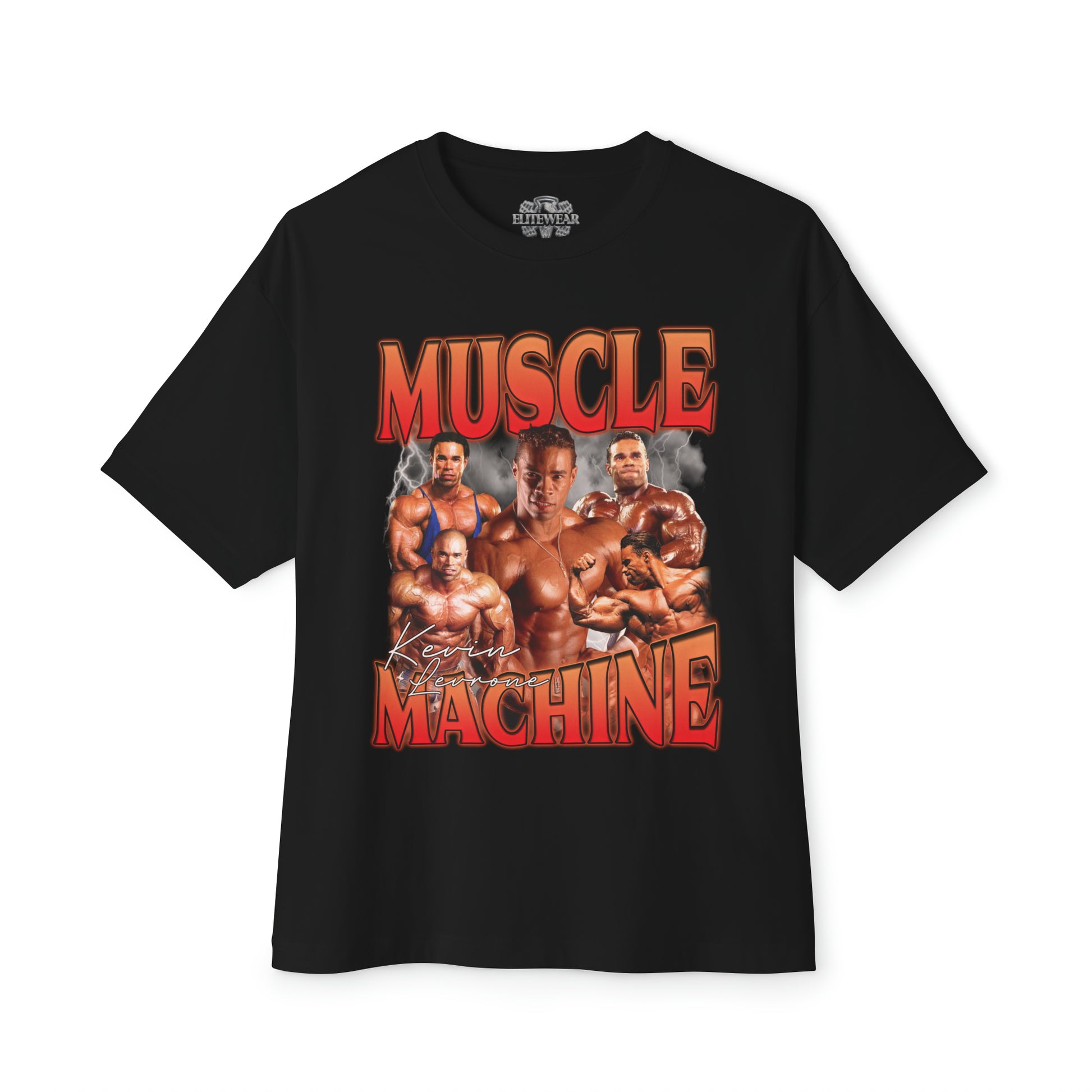 Kevin Levrone Muscle Machine Oversized T-Shirt front view - Bodybuilding Gym T-Shirt