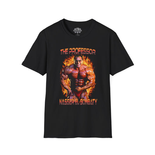 Nasser El Sonbaty The Professor Regular T-Shirt front view - Bodybuilding T-Shirt