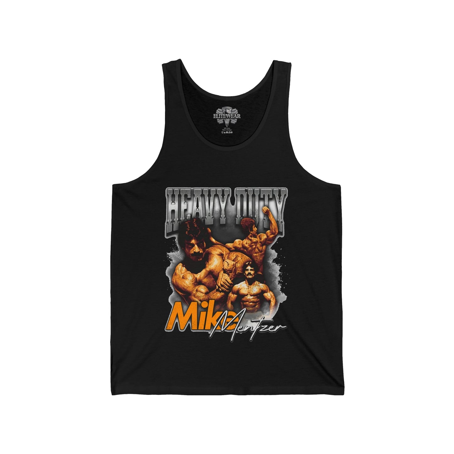 Mike Mentzer Heavy Duty Vintage Orange Tank Top front view - Bodybuilding Tank Top