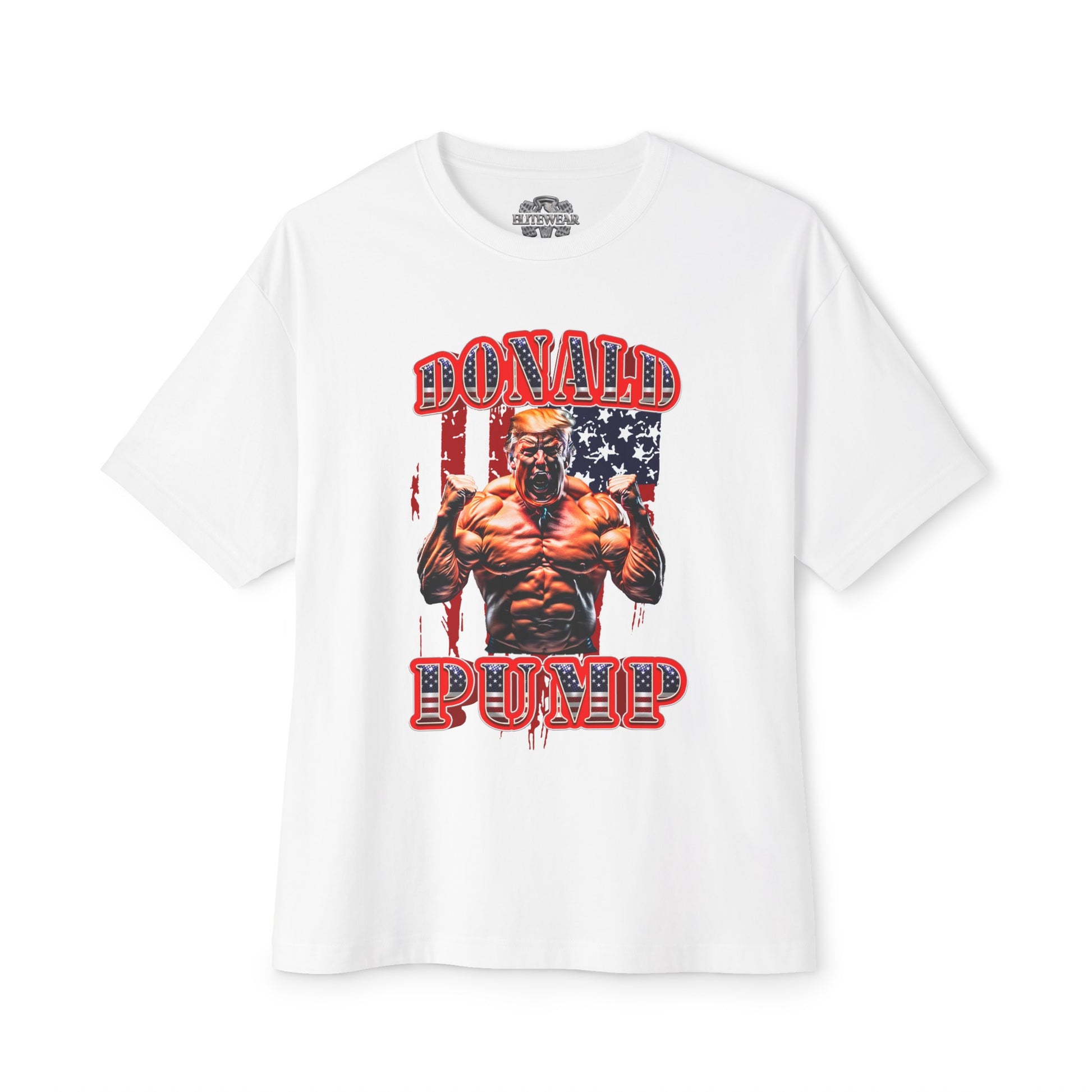 Donald Pump Oversized T-Shirt front view - Graphic Gym T-Shirt