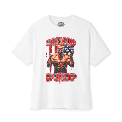 Donald Pump Oversized T-Shirt front view - Graphic Gym T-Shirt